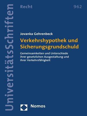 cover image of Verkehrshypothek und Sicherungsgrundschuld